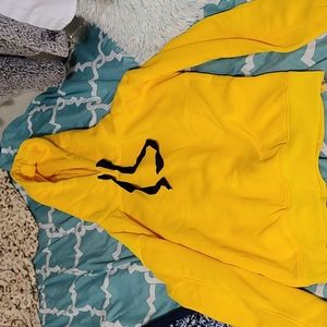 Yellow warm side zipper hoodie